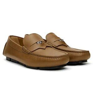 Versace Men's Medusa Coin Biggie Leather Slip On Penny Drivers Size 43 MSRP $775